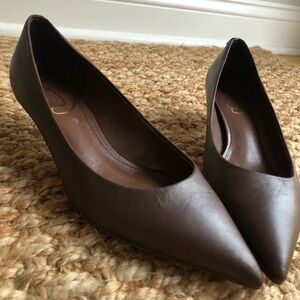New: Sam Edelman Franci Kitten Heel Pump. Brown Leather. Size 6
